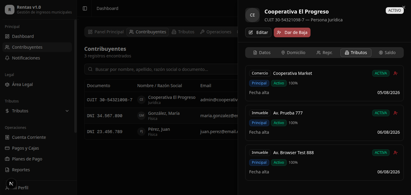 Detalle de contribuyente